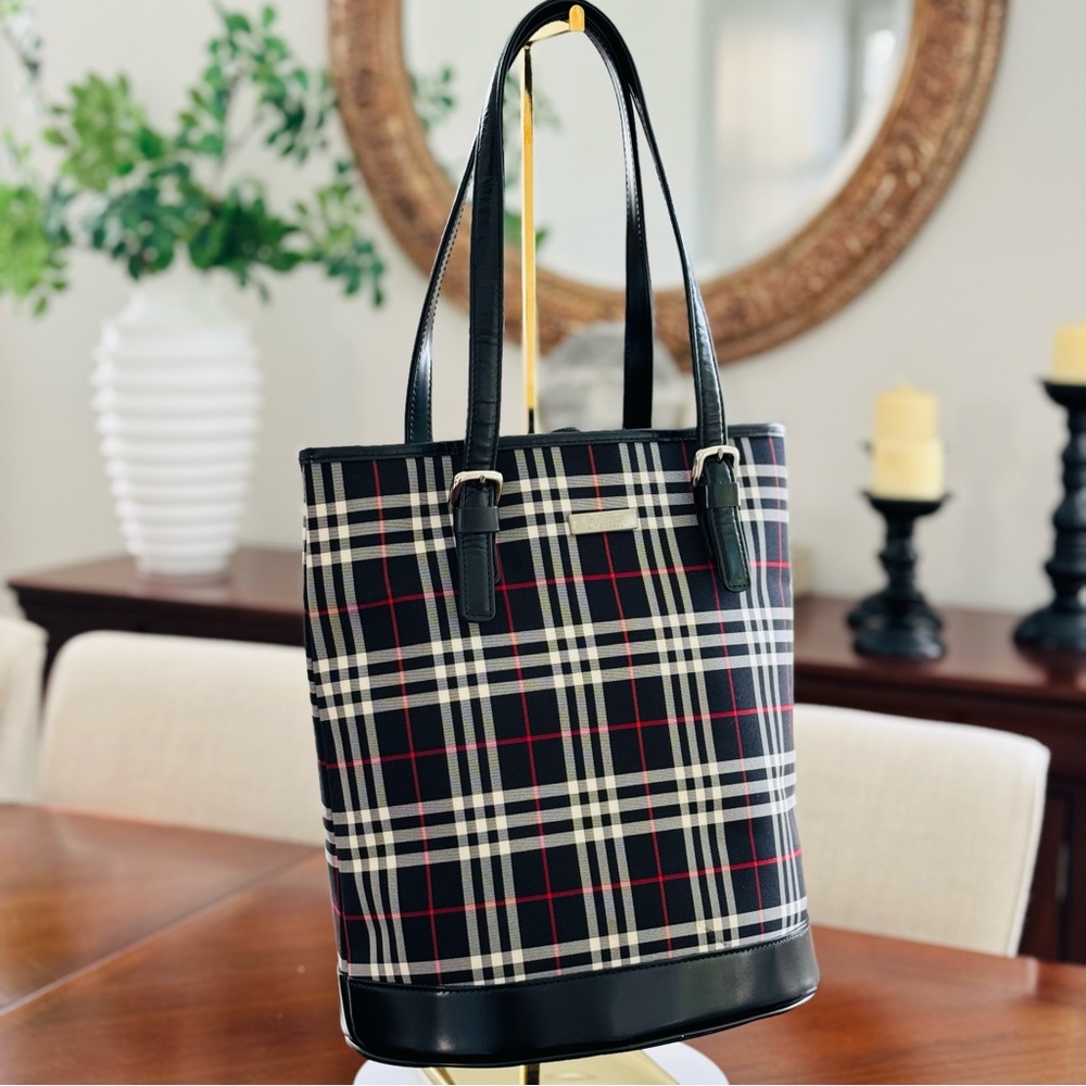 Burberrys Vintage Blue Label Nova Check Bucket/Tote Bag - Picture 7 of 17